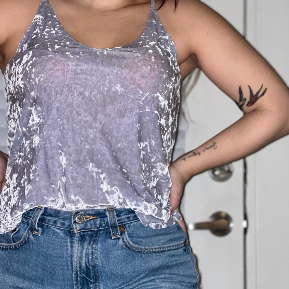 American Eagle Crushed Velvet Tank Top